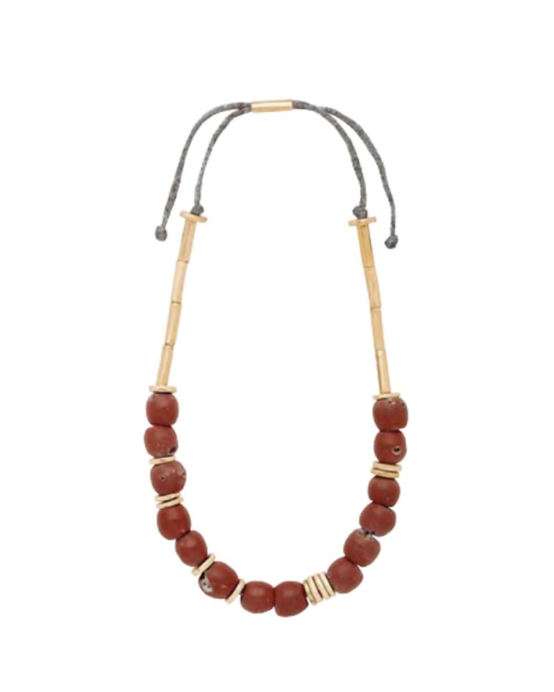 Front of a size O/S Mari Necklace in Clay in Clay by Julie Cohn Design. | dia_product_style_image_id:329701